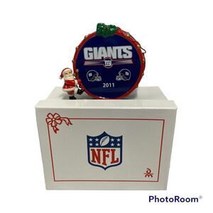 2011 Danbury Mint New York Giants Santa Victory Drum Christmas Collectible NEW